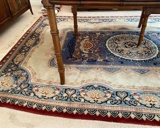 #66 Dining Room rug - Oriental blue/red 72.5”W x 11’L			$350
