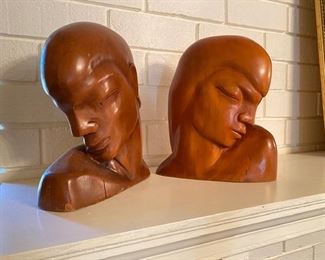 #102 - 2 Carved Man Faces         $140
