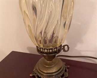 #146 - Small Torchiere glass Lamp  9.5”H  	$  50
