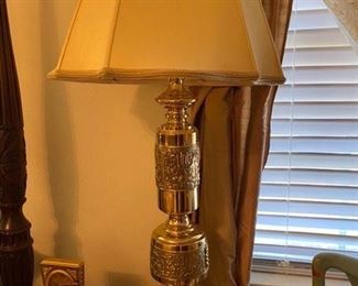 #154 Pair of Brass Lamps  38”H x 18”W  $250