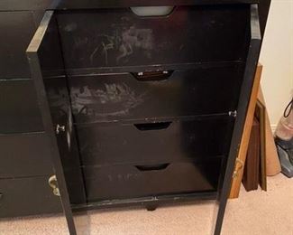 #165 - Black Dresser with marble top  78”L x 20”D x 39”H			$399
