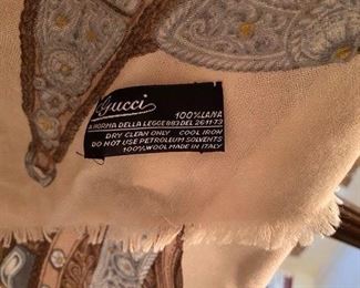 #188 - $200 Gucci Italy wool scarf 50" x 50"
