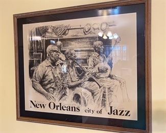 #192 - $175 Ken Burke (American/New Orleans 20th century) signed limited edition poster of New Orleans City of Jazz 