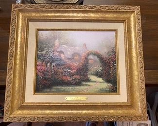 #197 - $60 - Thomas Kinkade framed - certificate in back - Classic print edition. 