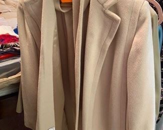 Cashmere long cream coat sz 4-to 8 $40