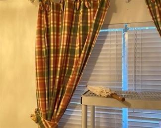 Pair of plaid curtains lined $80 