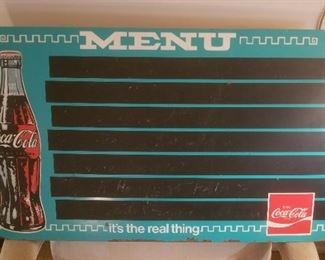 60's original Coca Cola menu sign