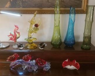 Cool midcentury  stretch glass and Murano glass