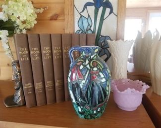Art pottery , satin glass
