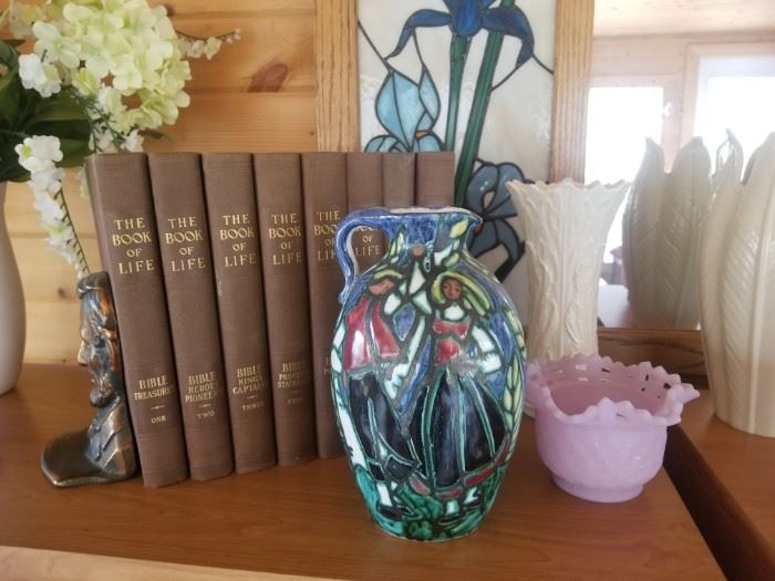 Art pottery , satin glass