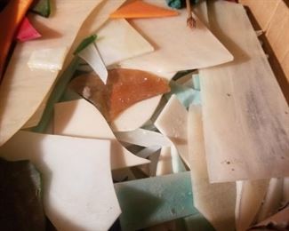 Lots of full sheets of stained glass and pieces for stained glass work