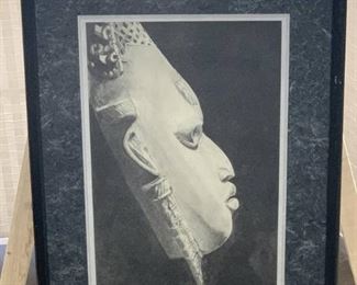 Framed Lithograph of Ancient Sculpture