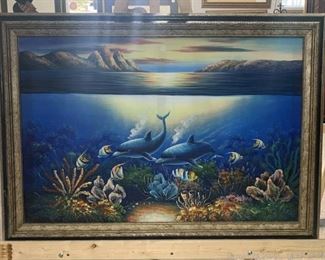 Oil Painting of Marine Life