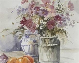 Summer Fruitland Flowers Still Life by Rosalind Osterle