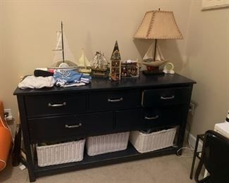 Pottery Barn PB Kids Navy Dresser with baskets