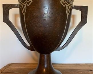 Large Antique c1919 Western Reserve Kennel Club 12” x 19” Art Deco Show Dog Trophy, engraved on both sides