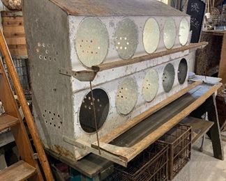 Vintage farmhouse double tier chicken nesting box