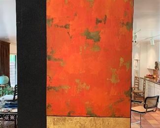 Large David Guidera wood panel, Nashville artist