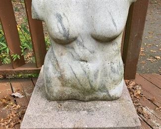 Large stone bust, local artist but name unknown