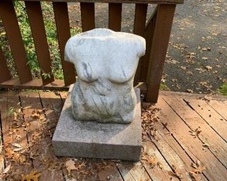 Large stone carved bust/torso