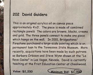 David Guidera painted panel provenance