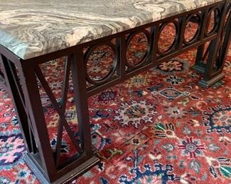 Stone and iron coffee table