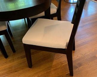 Detail of chair, white fabric