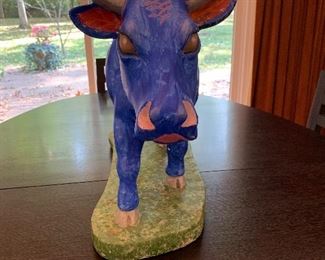 Papier mache bull, hand painted
