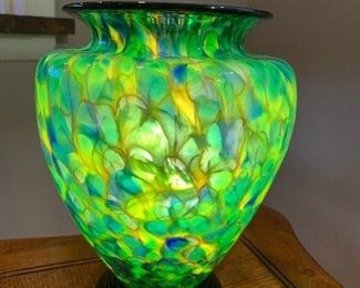 Stunning glass lamp by Curtiss Brock, Tennessee artist, student of Chihuly
