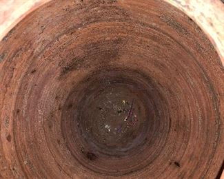 Inside of pottery jar