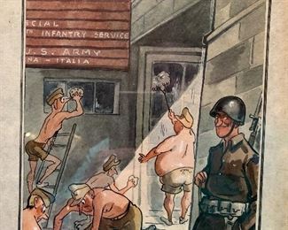 Framed WW2 350th Infantry US Army July 1945 Mario Molinari, Modena, Italy