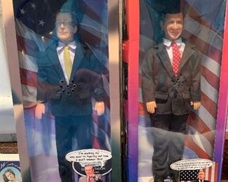 Donald Rumsfeld and George W. Bush dolls in box