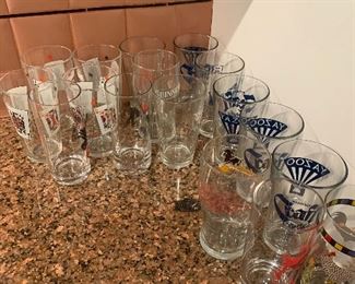 assorted beer glasses