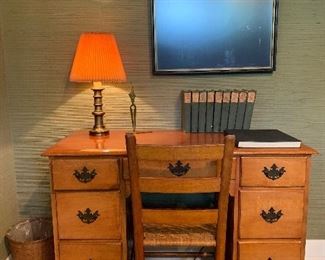 Solid wood desk and chair