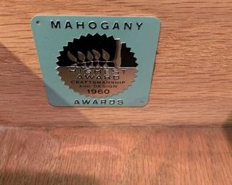 Mahogany 1960 Mid Century bedside table