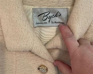 White wool coat, vintage