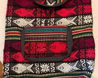South American woven wool backpack