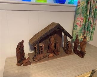 wood nativity South American carved