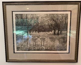 David Smith-Harrison etching "Orchard" purchased at Old Town Gallery, Park City, Utah