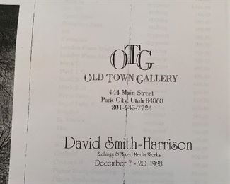 David Smith-Harrison etching provenance, purchased at Old Town Gallery, Park City, Utah