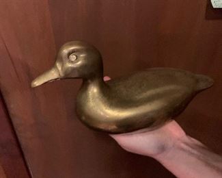 Brass duck; not pictured, brass bull