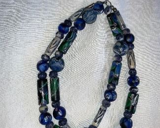 Pottery bead handmade necklace