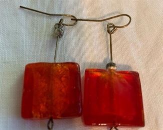 Handmade glass earrings