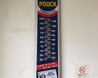 Vintage Chew Tobacco metal thermometer 