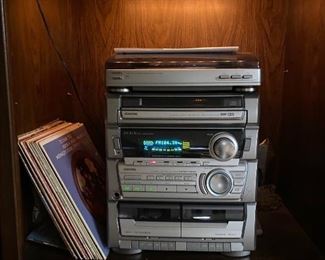 Stereo with Speakers and Turntable