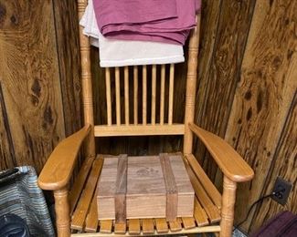 Wooden Cracker Barrel Type Rocking Chair