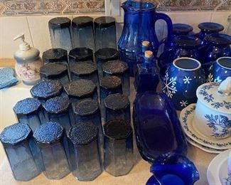 Blue Glassware, Pitcher