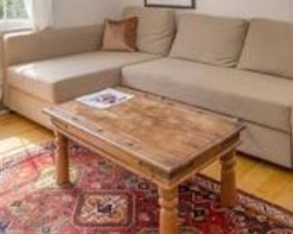HIDE AWAY BED COUCH, COFFEE TABLE