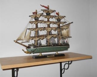 model sailing ship on stand