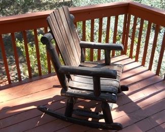 log pole rocking chair
